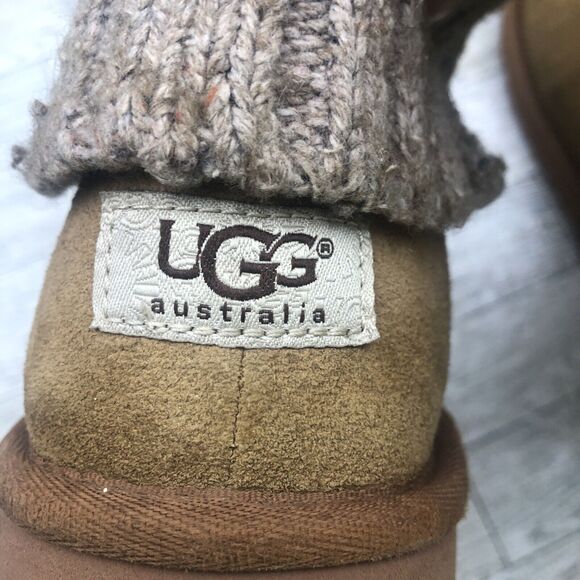 UGG Australia Boots Womens Cambridge Chestnut Size 7 Winter Ankle Knit 1003175 - Picture 10 of 10